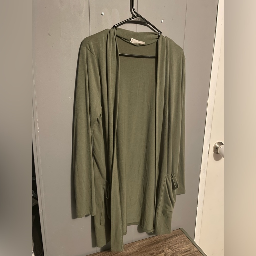 Zenana slouchy pocket cardigan 1X